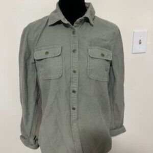 J.CREW green cotton button up shirt